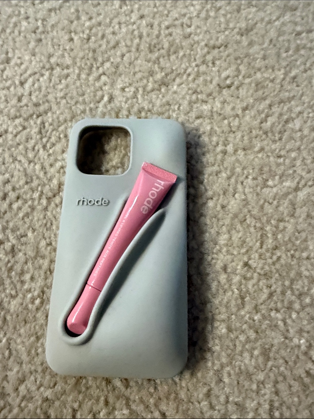 rhode Pink Lip Treatment + Light Blue Phone Case Bundle fits phone 16 pro max
